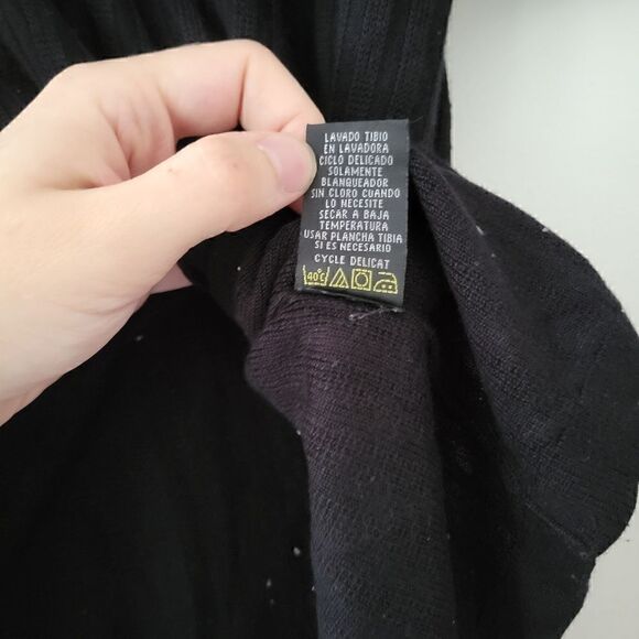 Kenneth Cole Short Sleeve Sweater Tee L Black - Picture 4 of 5